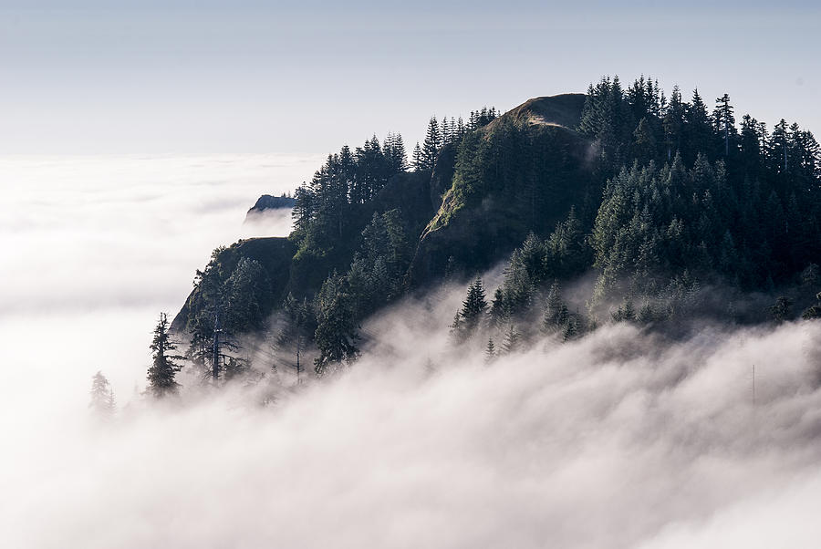 Fog on Saddle Mountain Photograph by Robert Potts