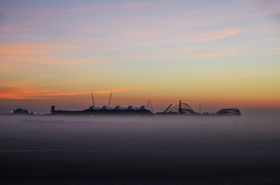 Fog on the Beach - Wildwood New Jersey Photograph by Bill Cannon