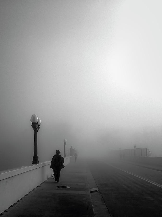 Fog On The Bridge Photograph by Claude LeTien