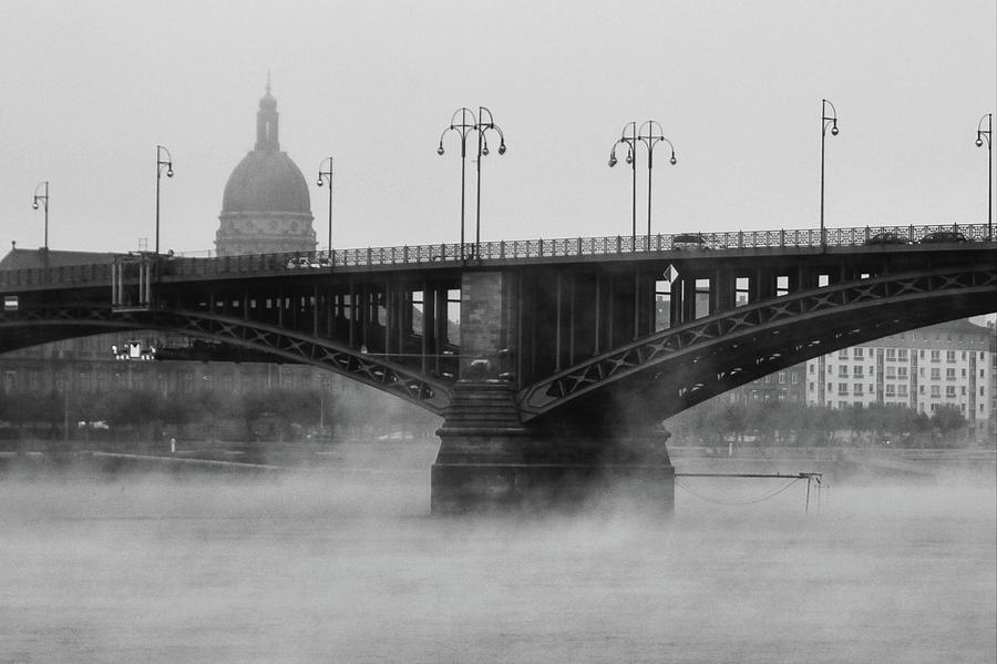 Fog on the Rhine Photograph by Daniel Koglin