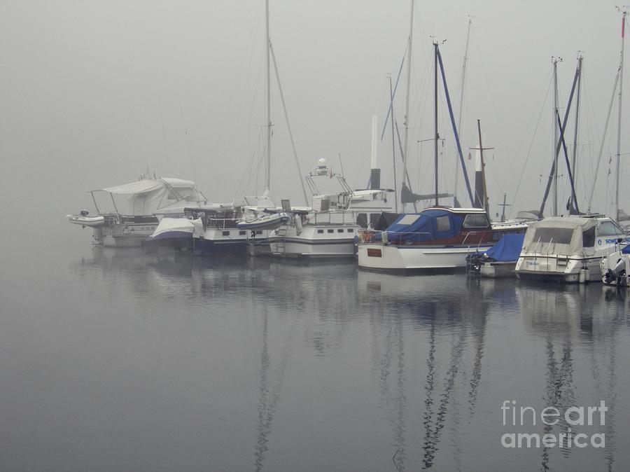 Boat Photograph - Fog on the Rhine by Sarah Loft