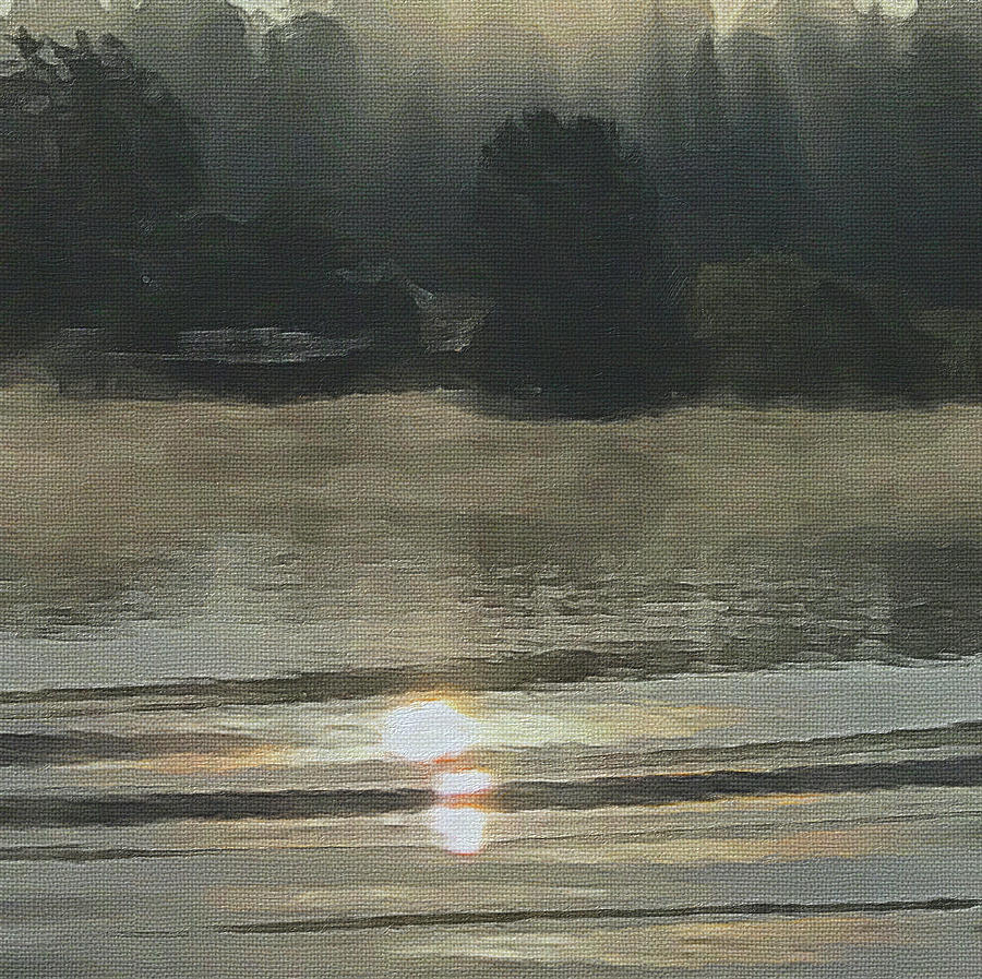 Fog on the River Digital Art by Alan Lakin