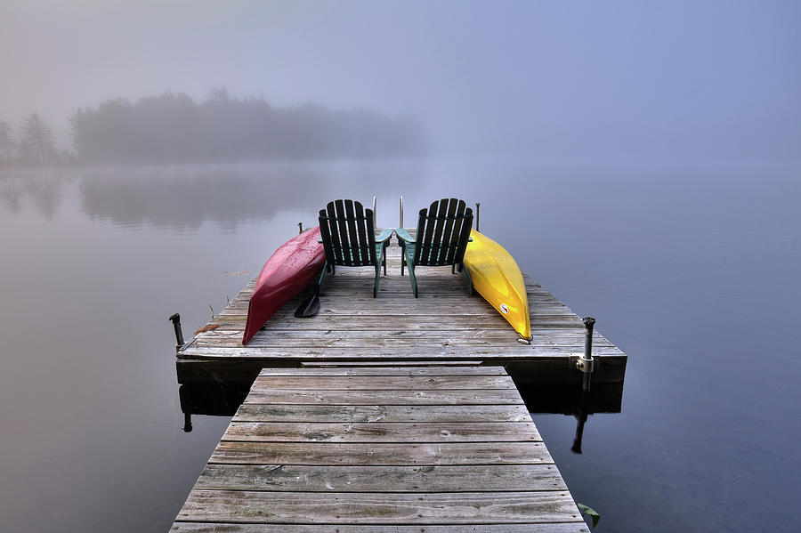 Fog on West Lake Photograph by David Patterson