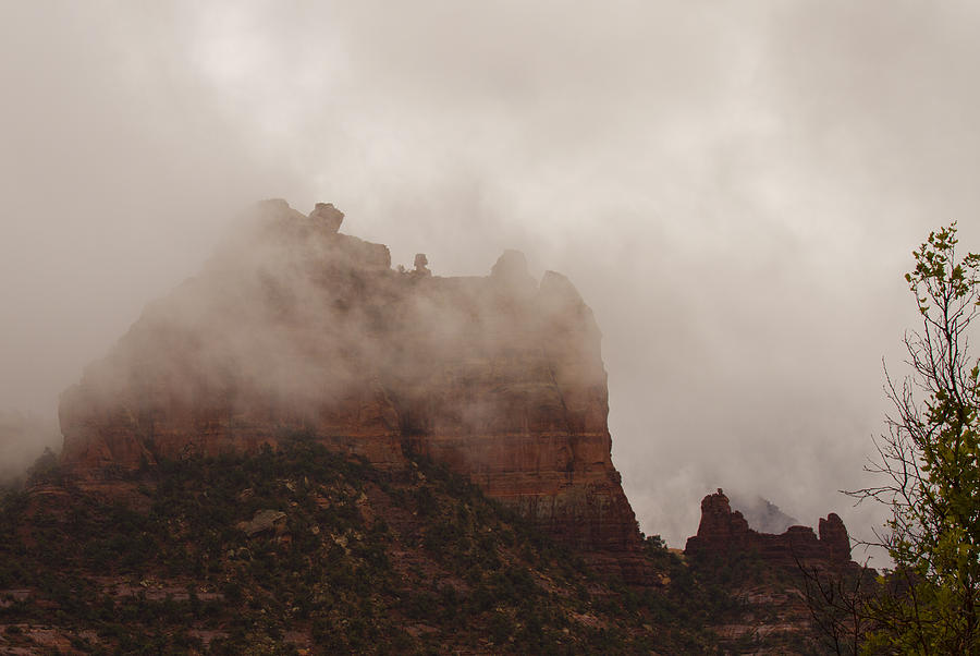 Fog Over Snoopy Rock Photograph by Tom Kelly