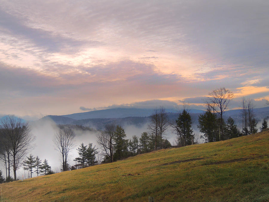 Fog over the Connecticut River Valley Photograph by Nancy Griswold