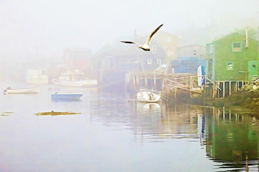 Fog over West Dover - Digital Paint Mixed Media by Tatiana Travelways