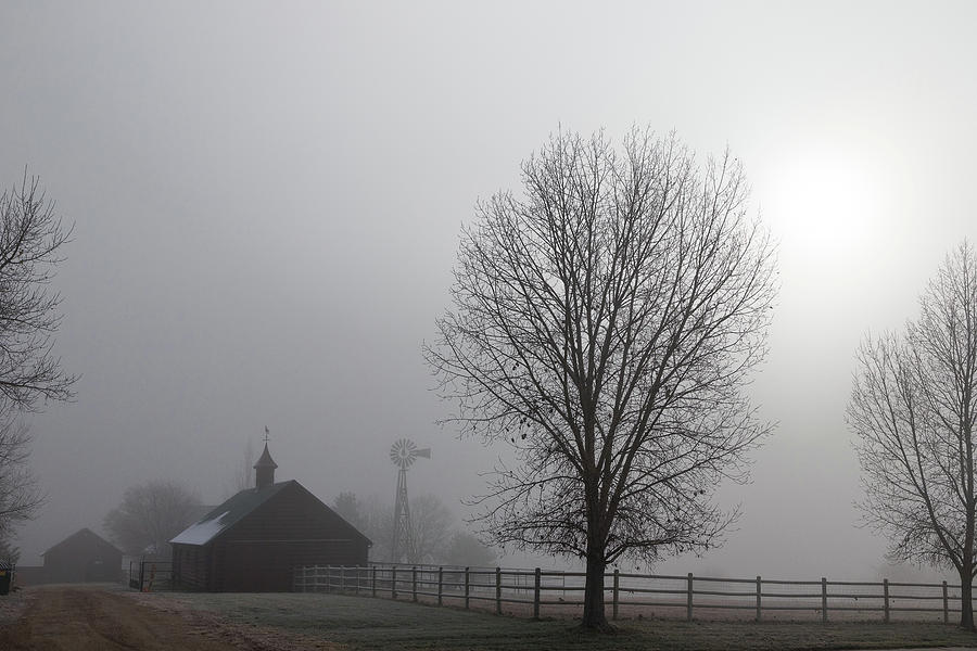 Fog Shrouded Farm Photograph by Tony Hake