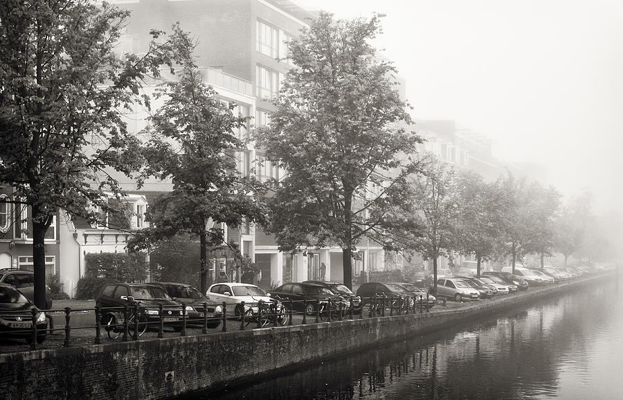 Car Photograph - Foggy Amsterdam by Joan Carroll