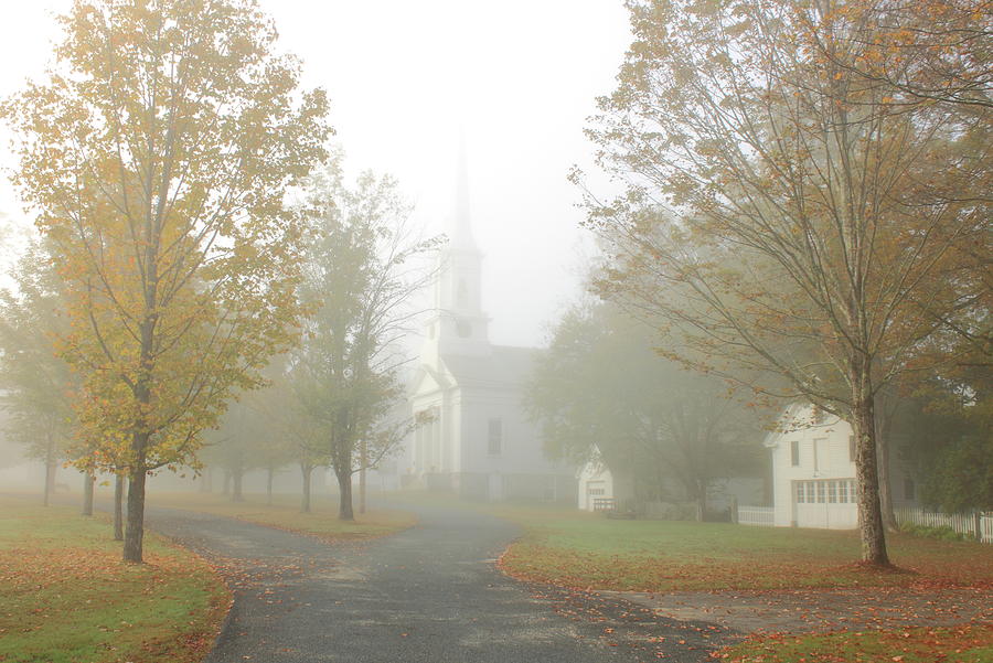 Foggy Autumn Morning on the Common Photograph by John Burk