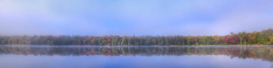 Foggy Autumn Panorama Photograph by David Patterson