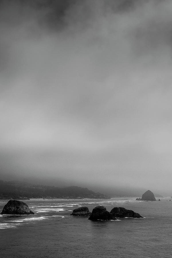 Black And White Photograph - Foggy Beach by David Patterson