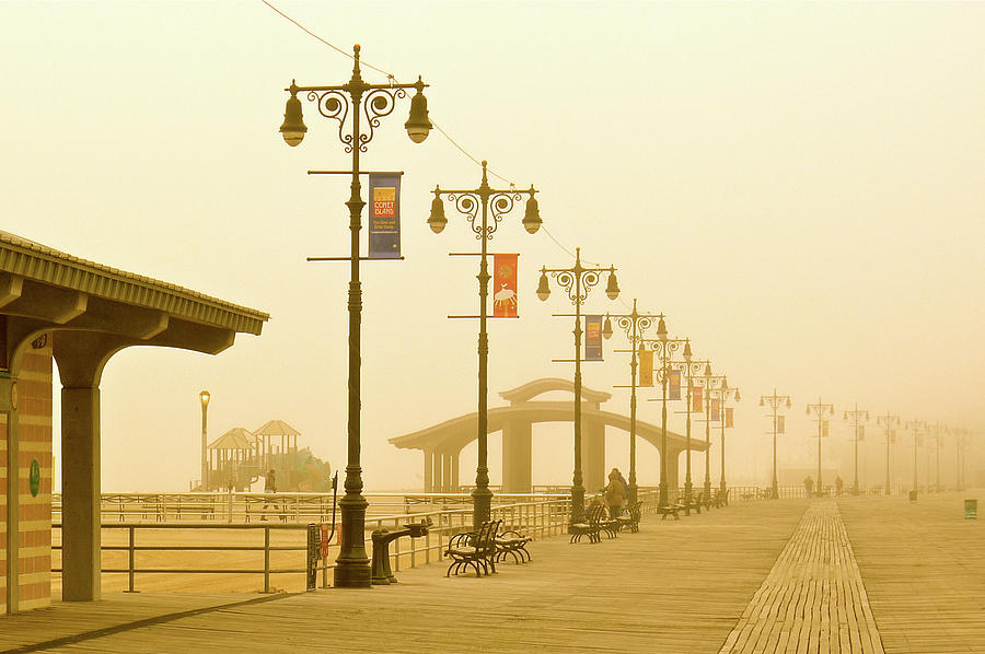 Foggy Boardwalk Photograph by Frank Winters