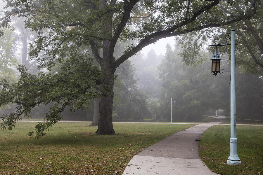 Michigan State University Photograph - Foggy campus  by John McGraw