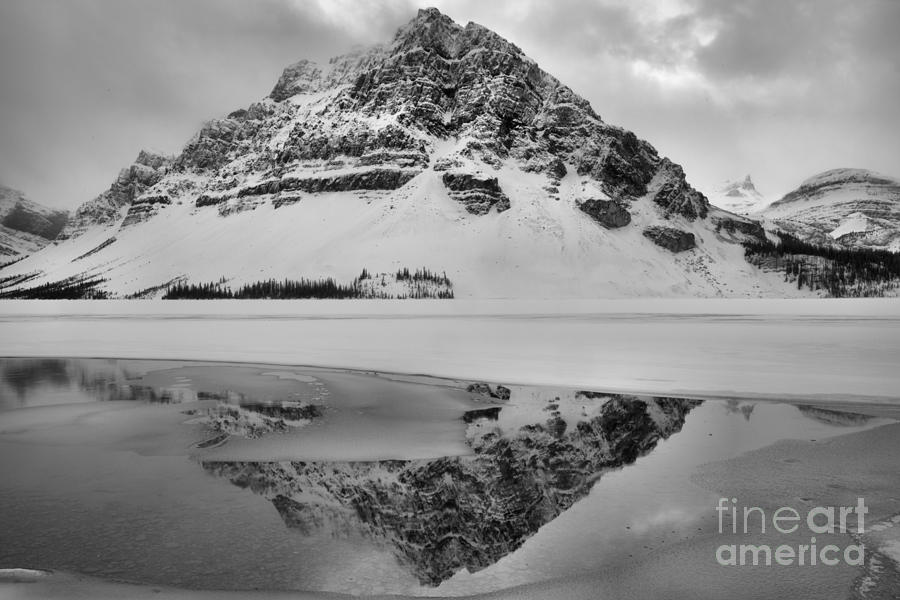 Foggy Crowfoot Mountain Reflections Photograph by Adam Jewell