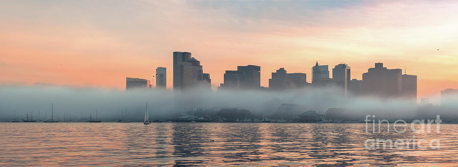 Boston Photograph - Foggy day in Boston by Isaac S