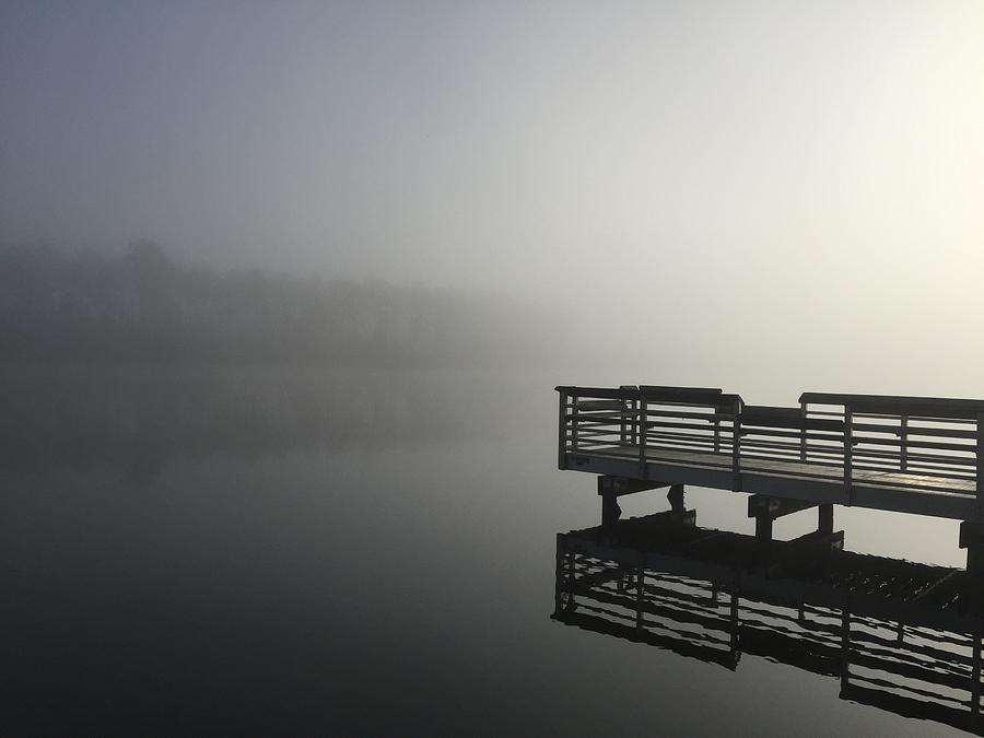 Foggy Dock at Dawn Photograph by Donna K Hughes