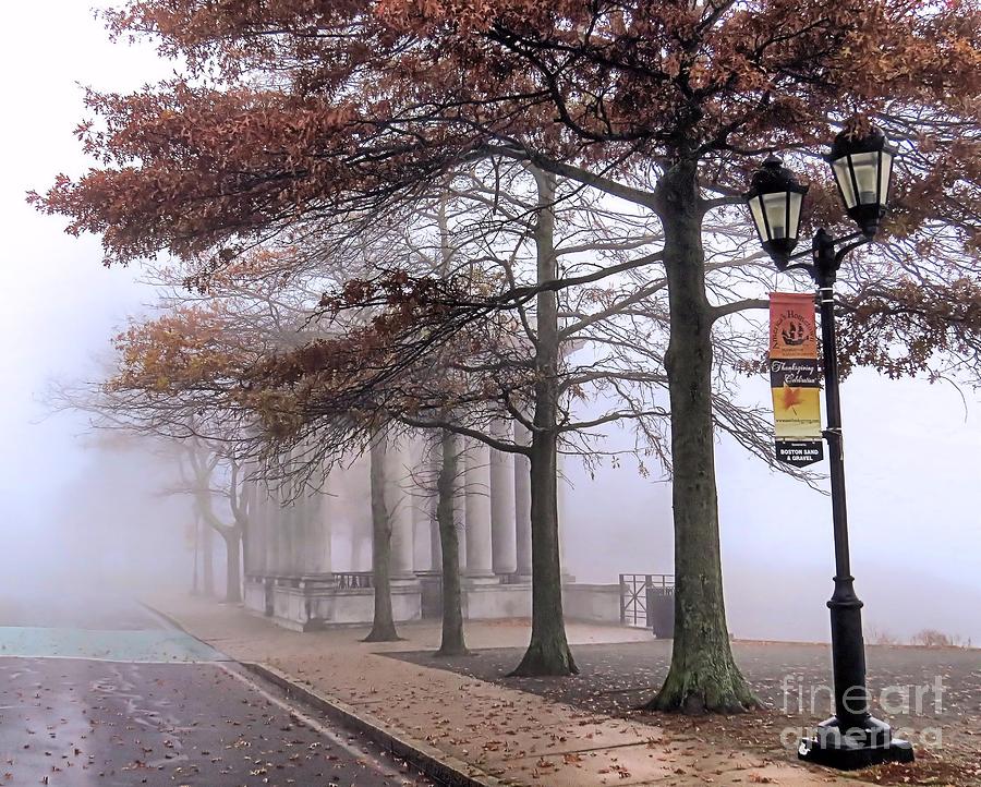 Foggy Fall Morning Photograph by Janice Drew