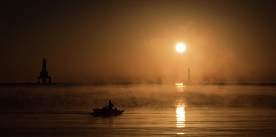 Foggy Fire Boater Photograph by James Meyer