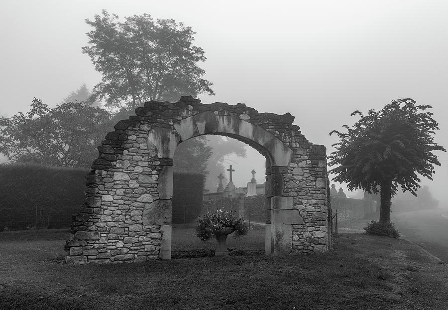 Foggy French Graveyard Photograph by Georgia Clare
