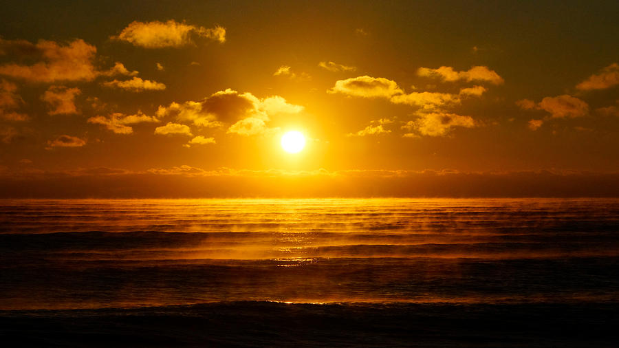 Foggy Gold Sunrise Photograph by Lawrence S Richardson Jr