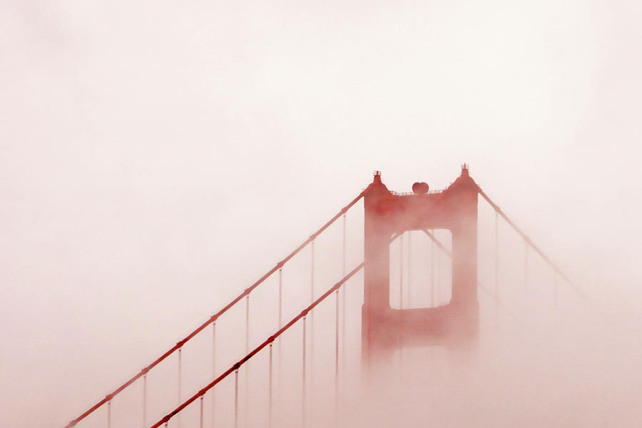 Foggy Golden Gate Photograph by Art Block Collections