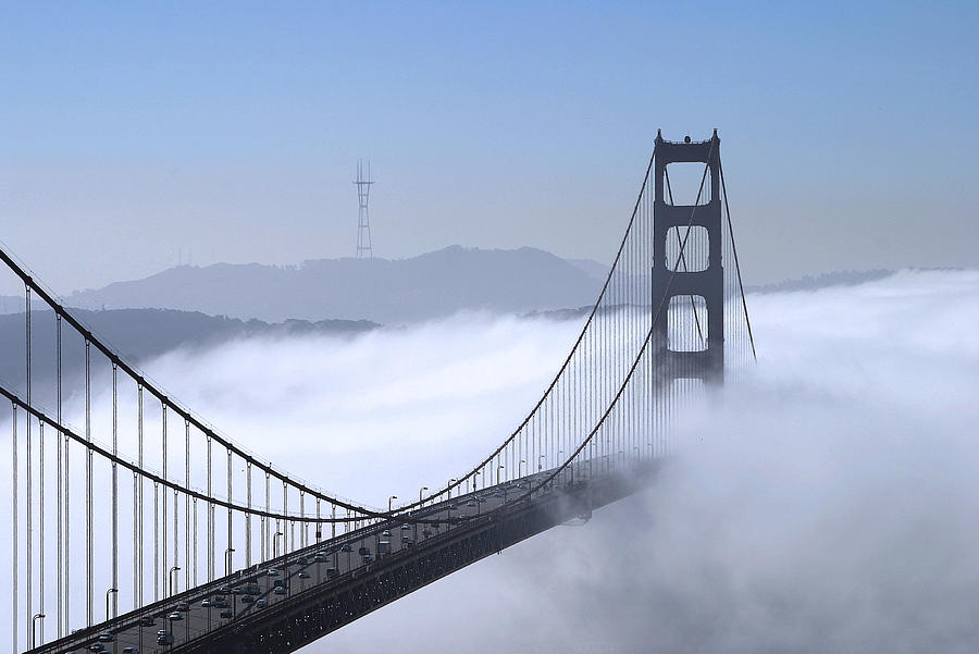 Foggy Golden Gate Bridge Photograph by Chuck Kuhn
