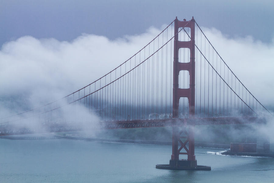 Foggy Golden Gate Bridge Photograph by Teri Virbickis