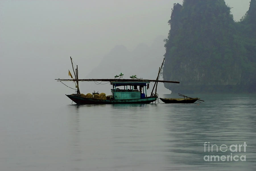 Foggy Ha Long Bay Vietnam  Photograph by Chuck Kuhn