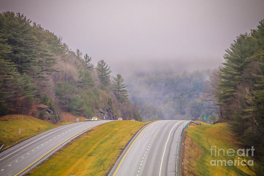 Foggy highway 1 Photograph by Claudia M Photography