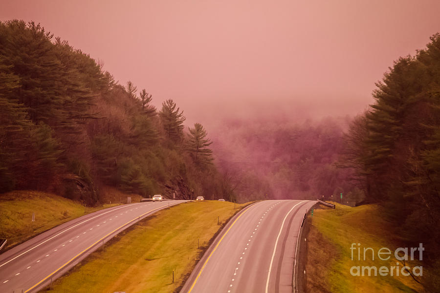 Foggy highway Photograph by Claudia M Photography