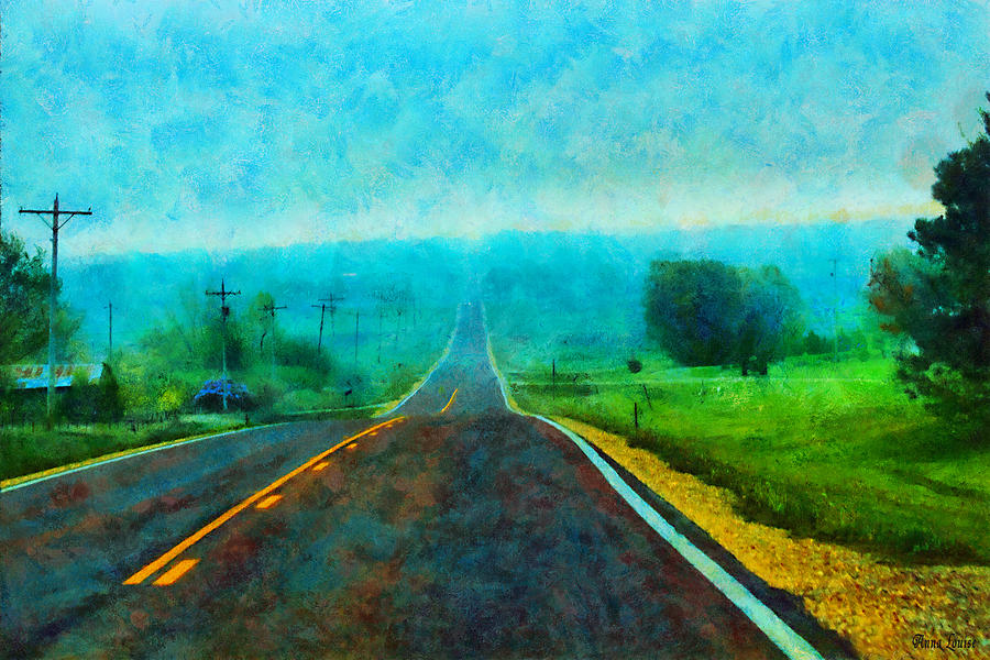 Foggy Kansas Highway Photograph by Anna Louise