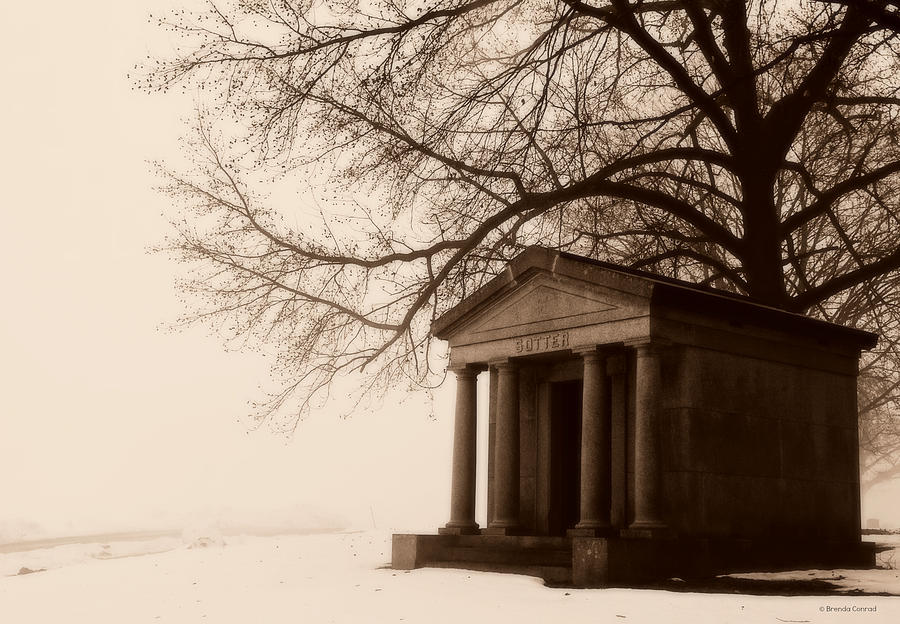 Foggy Mausoleum Photograph by Dark Whimsy