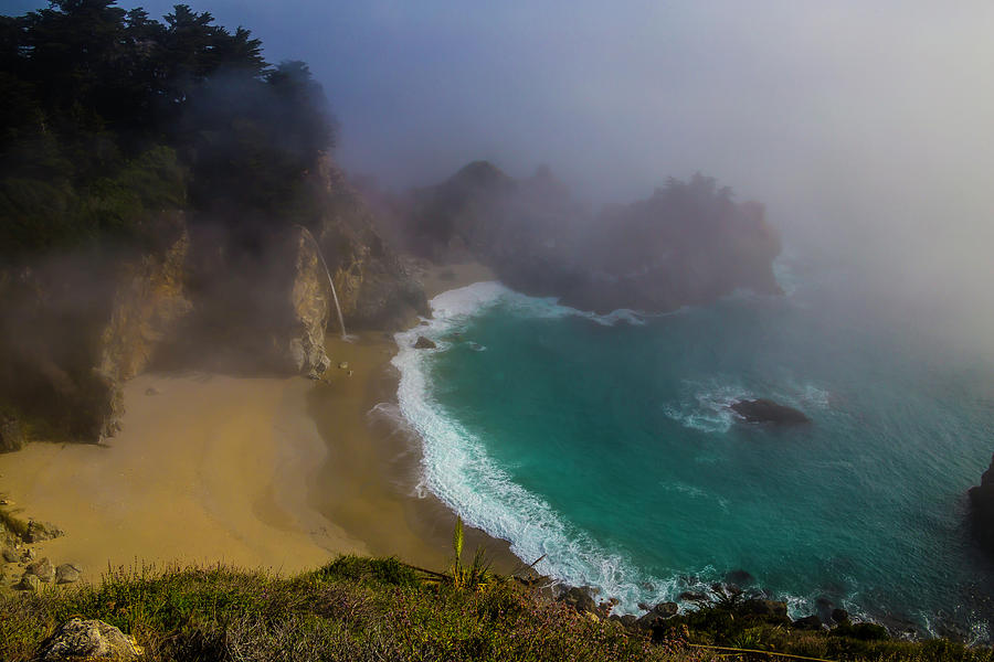 Foggy McWay Falls Cove Photograph by Garry Gay