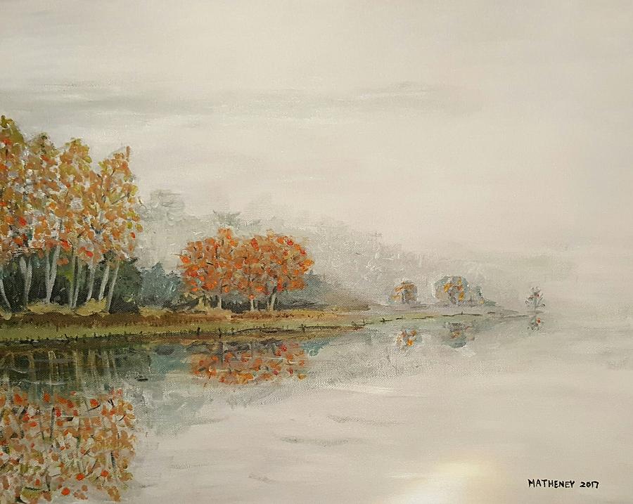 Foggy Morn at Silver Creek Painting by Vincent Matheney