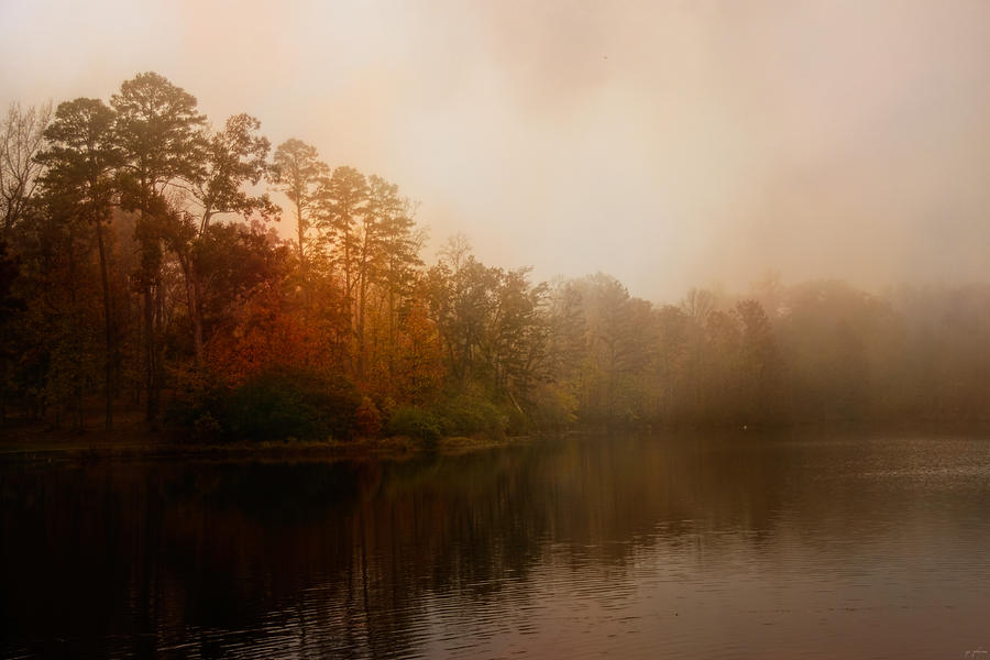 Fall Photograph - Foggy Morning At Lake LaJoie by Jai Johnson
