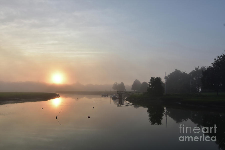 Foggy Morning at Sunrise in Duxbury Massachusetts Photograph by DejaVu Designs