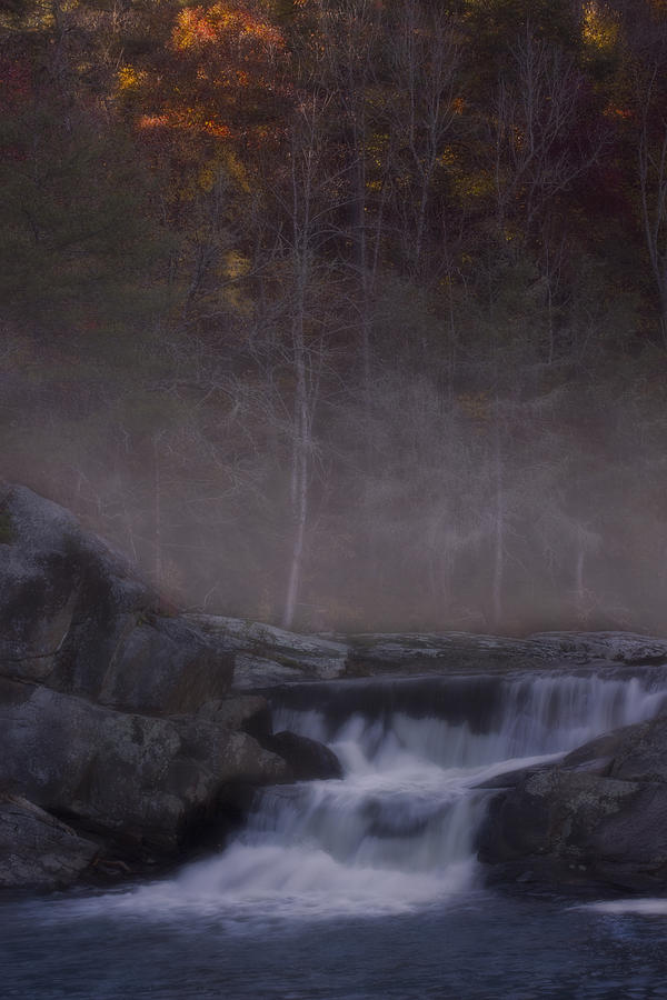 Foggy Morning at Linville Falls Photograph by Ellen Heaverlo