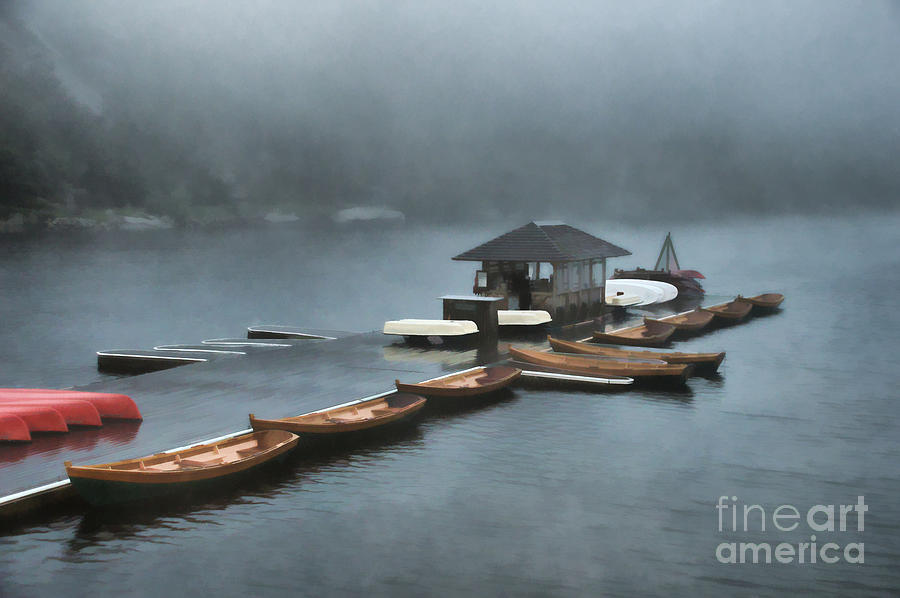  Foggy Morning At The Lake  Painting by Judy Palkimas