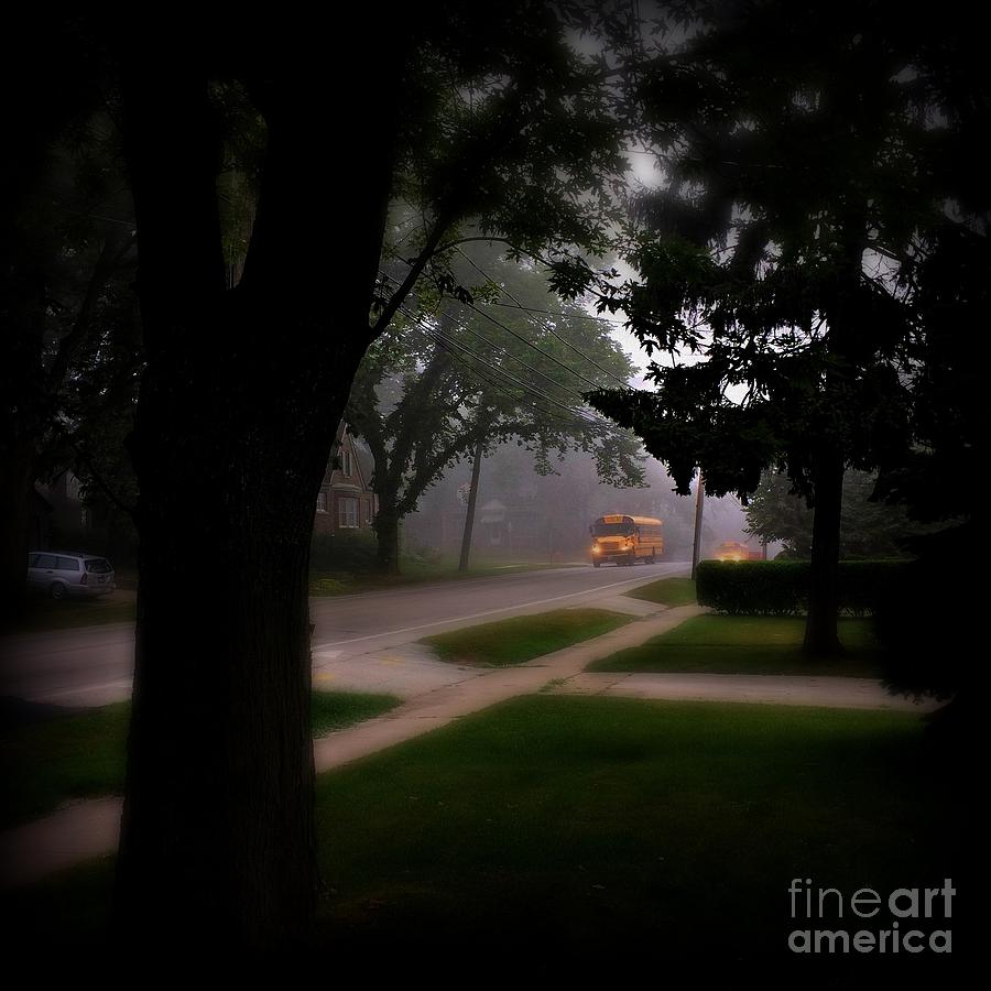 Foggy Morning Bus Ride Photograph by Frank J Casella