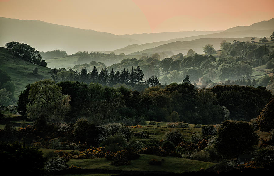 Foggy morning in Lake District Photograph by Jaroslaw Blaminsky