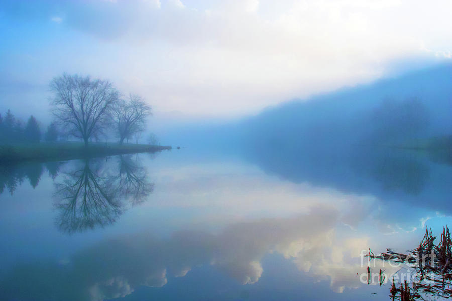 Foggy Morning Lake Sunrise II Photograph by Randy Steele