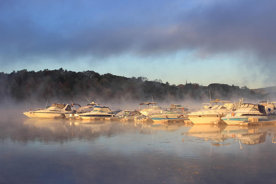Foggy Morning on the Connecticut River at Barton Cove Photograph by John Burk