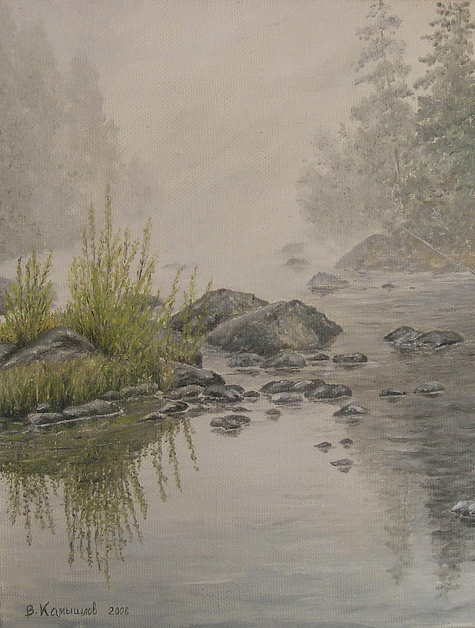Nature Painting - Foggy Morning by Viktor Kamyshlov