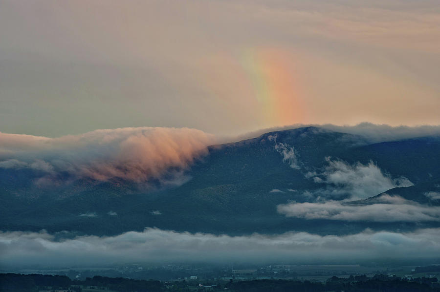 Foggy Mountain Rainbow Photograph by Lara Ellis