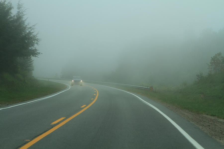 Foggy Mountain Road Photograph by Karen Ruhl