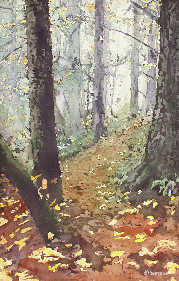 Foggy Path Painting by Jenny Armitage