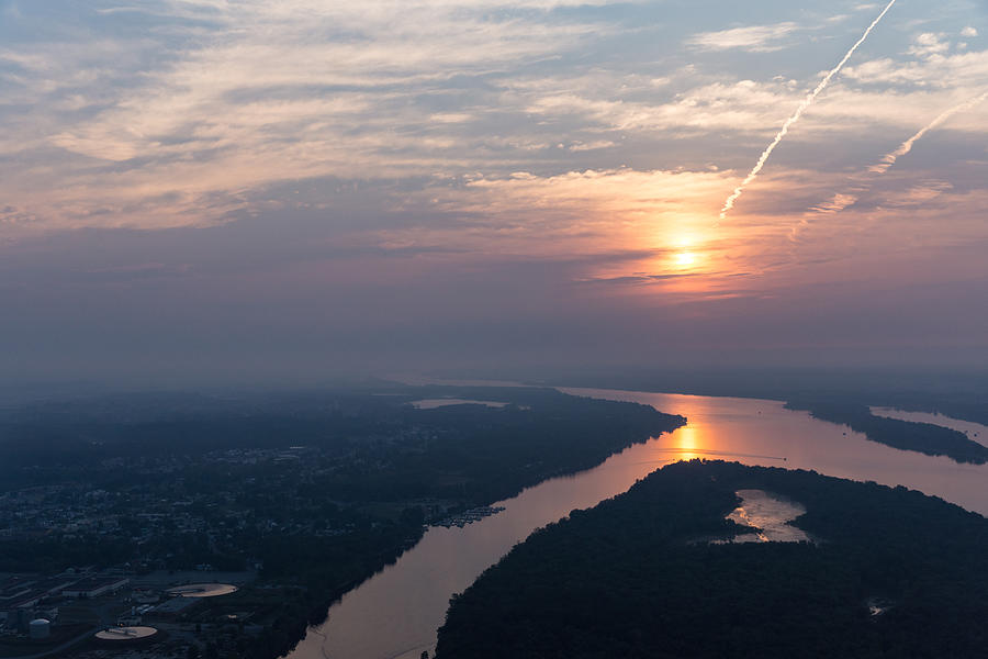 Sunset Photograph - Foggy Pink Sunrise Over the Ottawa River by Georgia Mizuleva