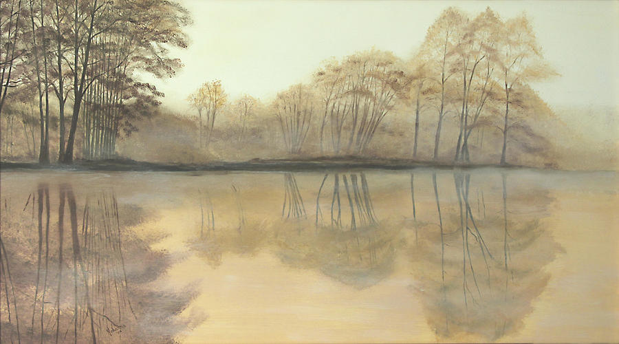 Foggy Reflections Painting by Johanna Lerwick