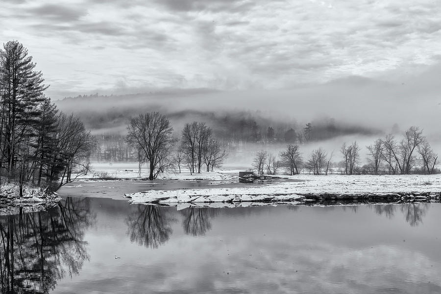 Foggy Retreat Meadows In Black And White Photograph by Tom Singleton