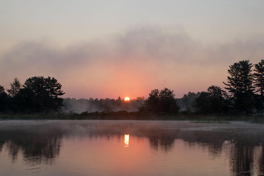 Foggy Sunrise on the Androscoggin River Photograph by Jan Mulherin